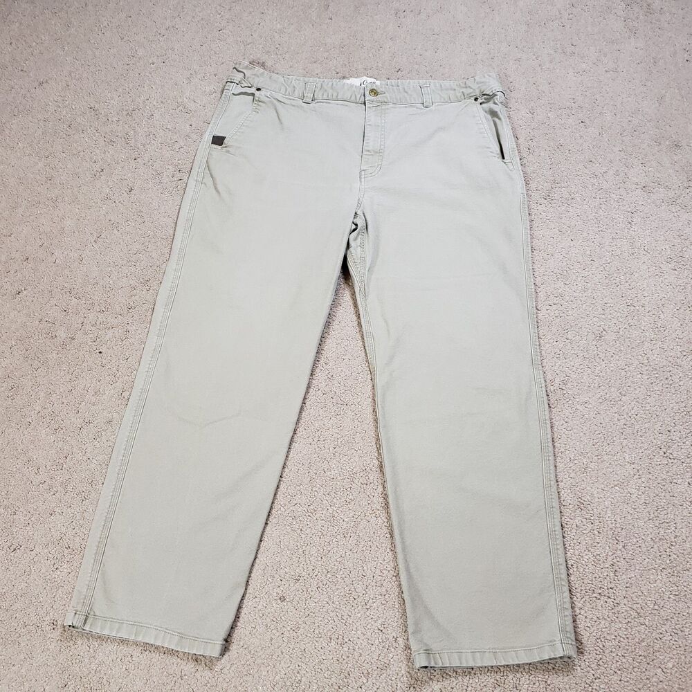 Duck Camp Brush Pants Mens 42 (40x29) Beige Canvas‎ Outdoor Hunting Fishing